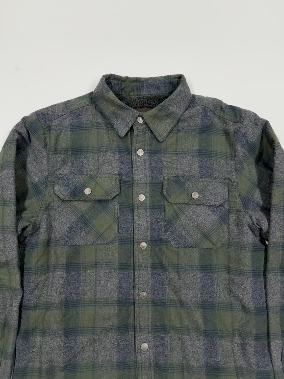 올리브 체크 플리스 셔츠 상품이미지3