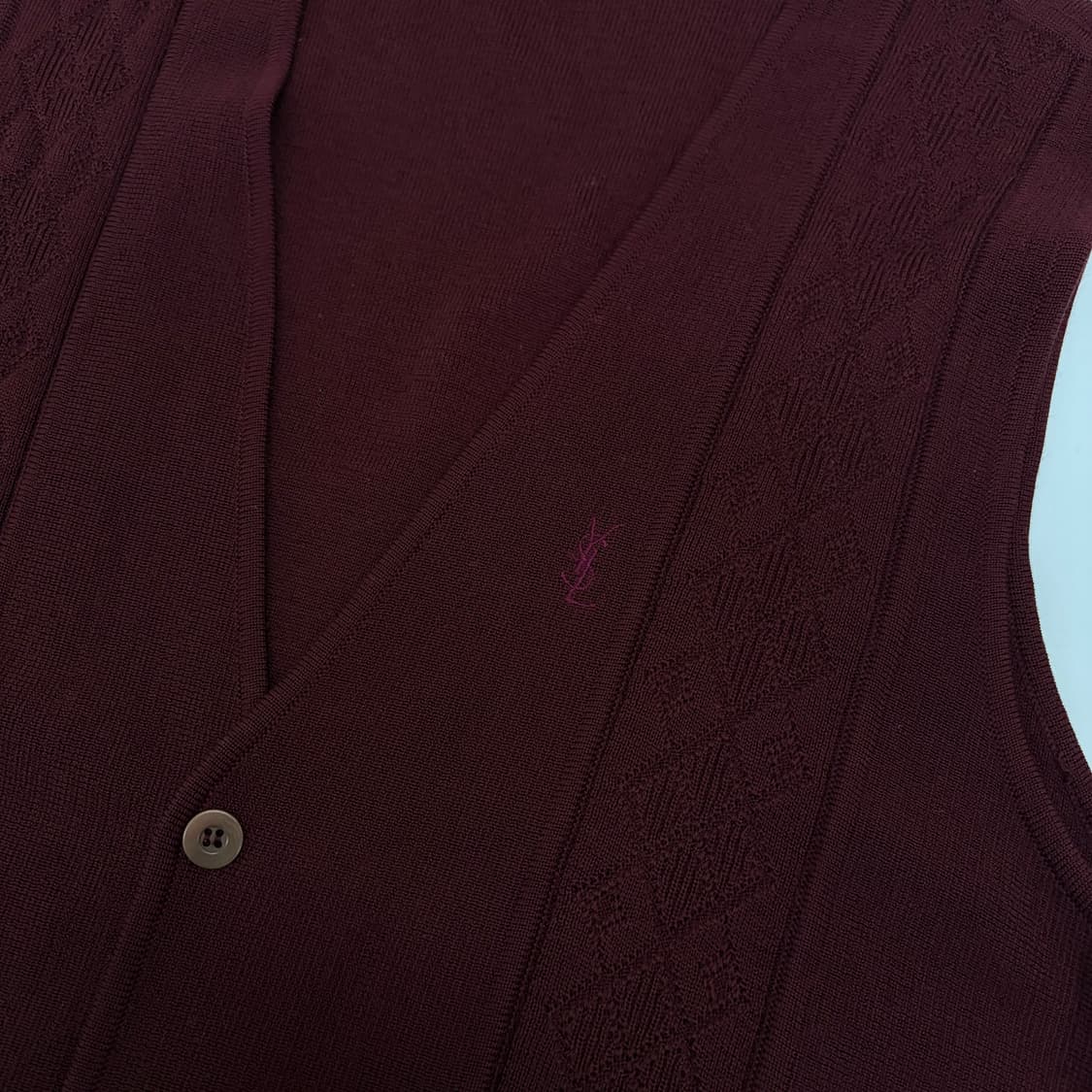 입생로랑 빈티지 조끼 버건디 상품이미지3