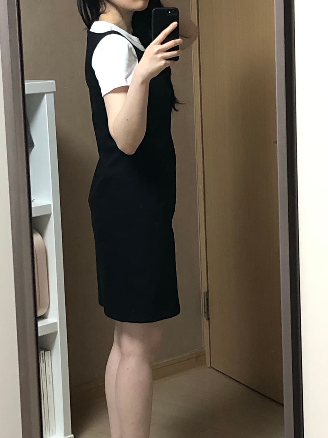 38 mk michel klein 블랙 핀턱 코튼 미디 원피스 상품이미지3