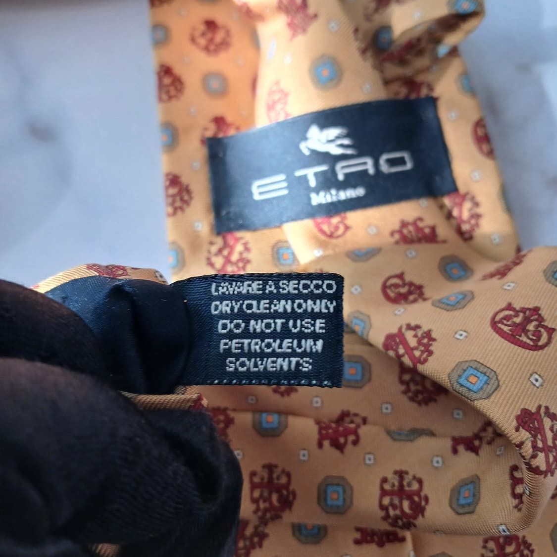 에트로 실크 골드 패턴 넥타이 9.8cm A등급 A19271
 상품이미지10