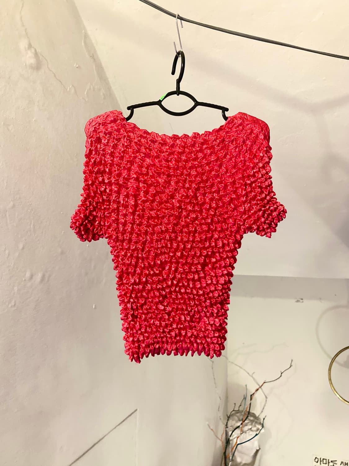 오글뽀글 레드 탑 상품이미지5
