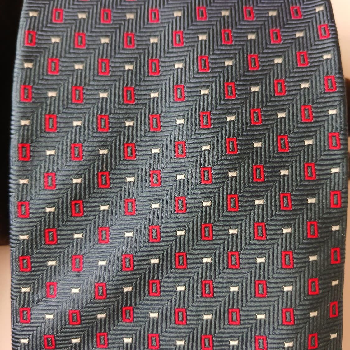 메트로시티 실크 청녹색 패턴 넥타이 8.6cm A+~A등급 A19880
 상품이미지7