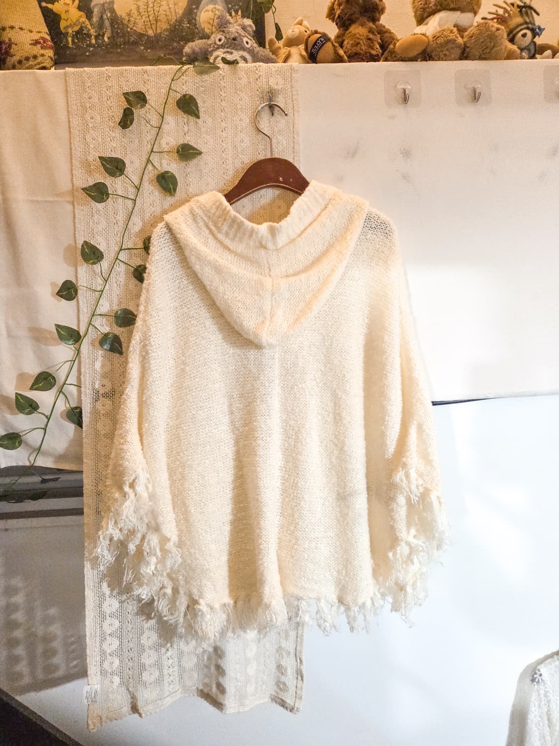 아이보리 후드 케이프 가디건 상품이미지4