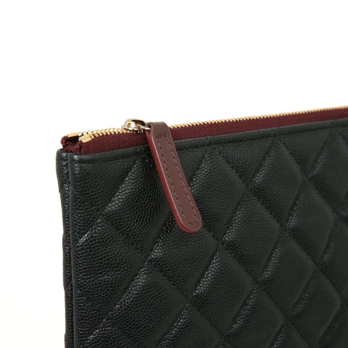 샤넬 캐비어 클러치 라지 CC 골드 블랙 파우치 A82552 상품이미지9