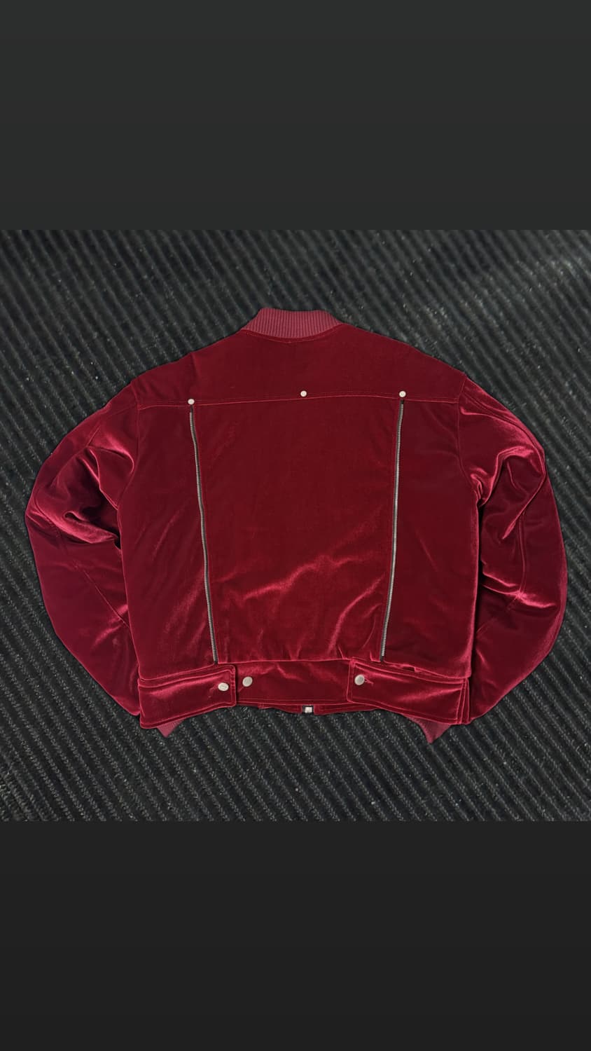 어나더유스 레드 벨벳 크롭 봄버 블루종 자켓 상품이미지2