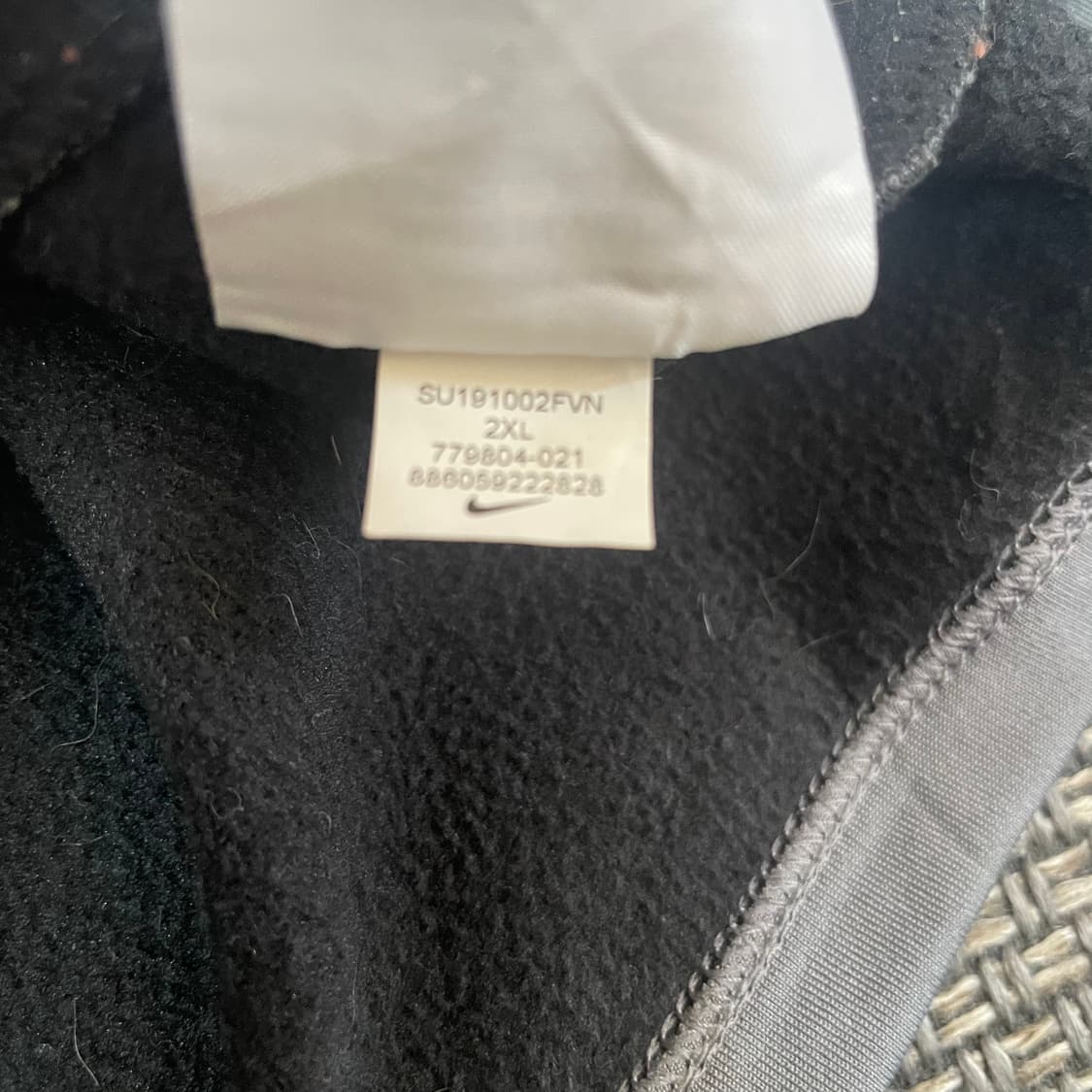 나이키 Bojangles 자수 로고 드라이핏 기모 그레이 집업 XXL 상품이미지8