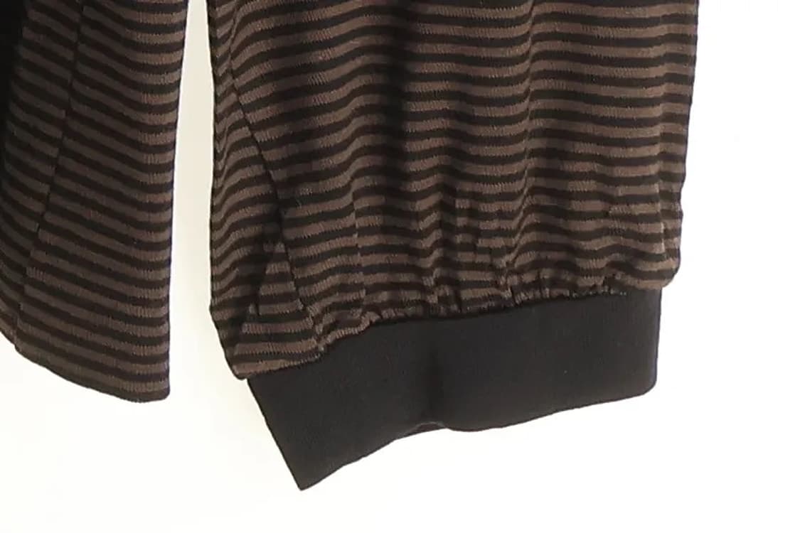 Round Neck Shirring T-shirt Brown M 상품이미지4