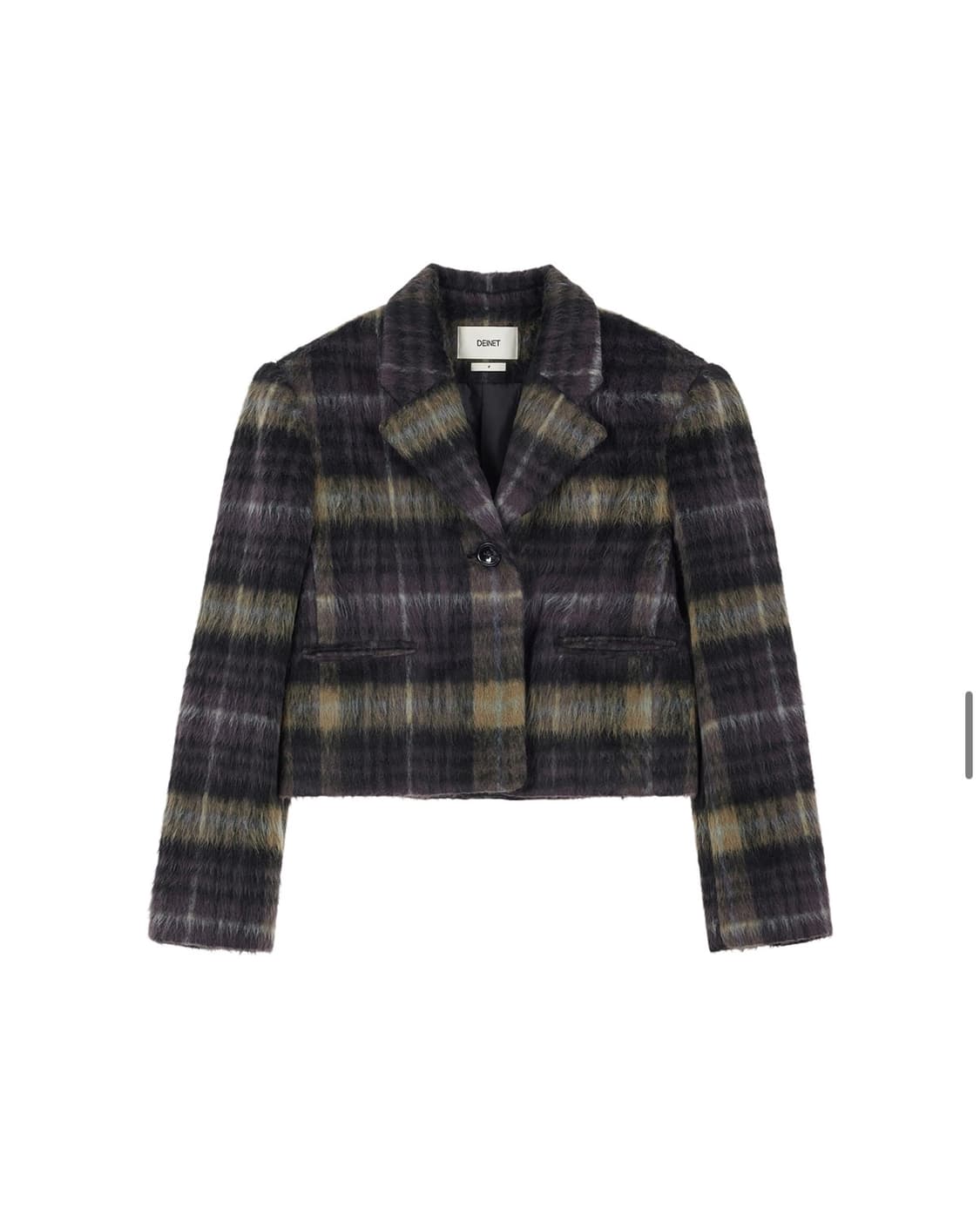 HAIRY CHECK CROPPED JACKET IN PURPLE 상품이미지1