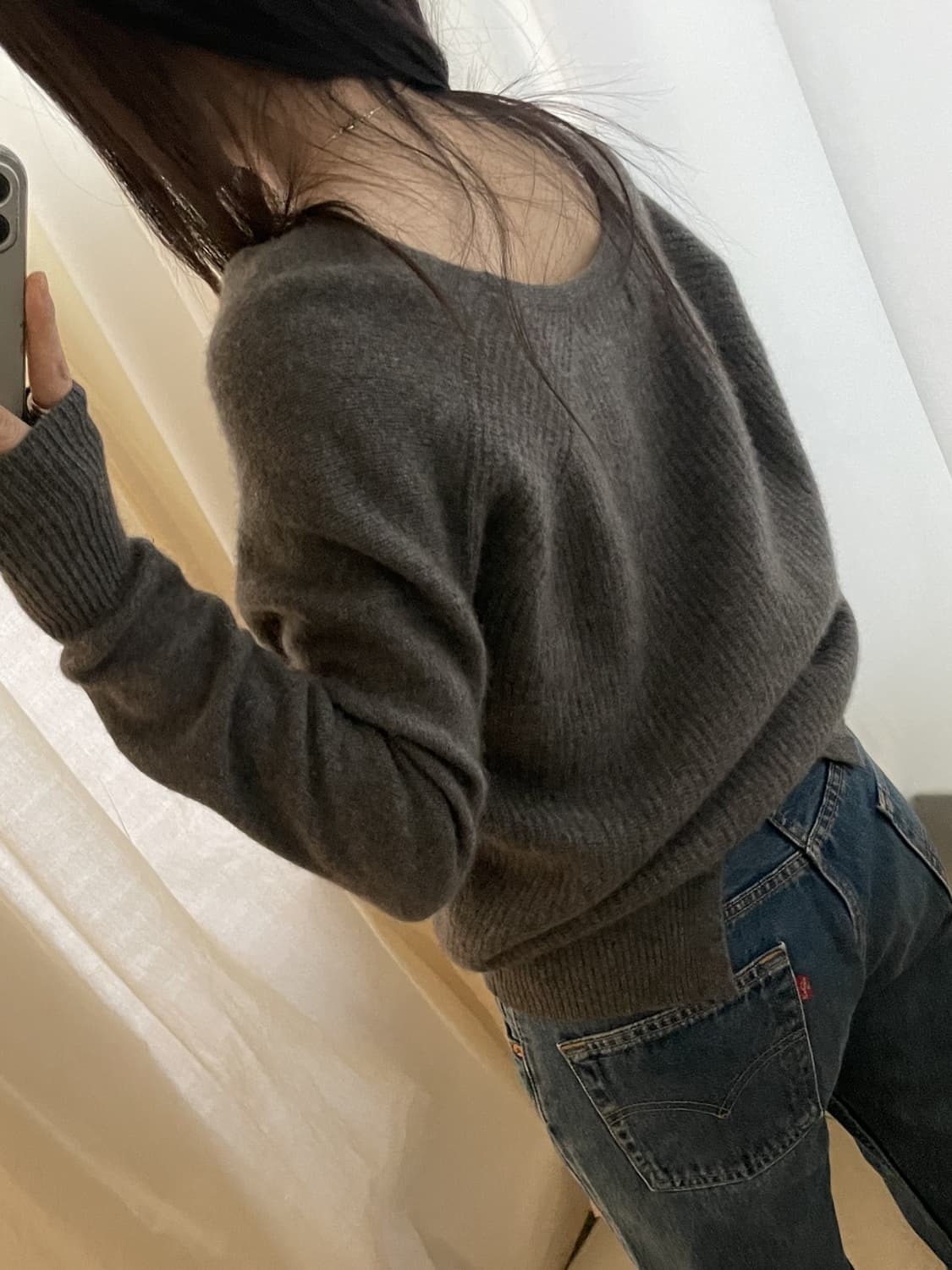 vintage gray-brown v neck wool knit 상품이미지9