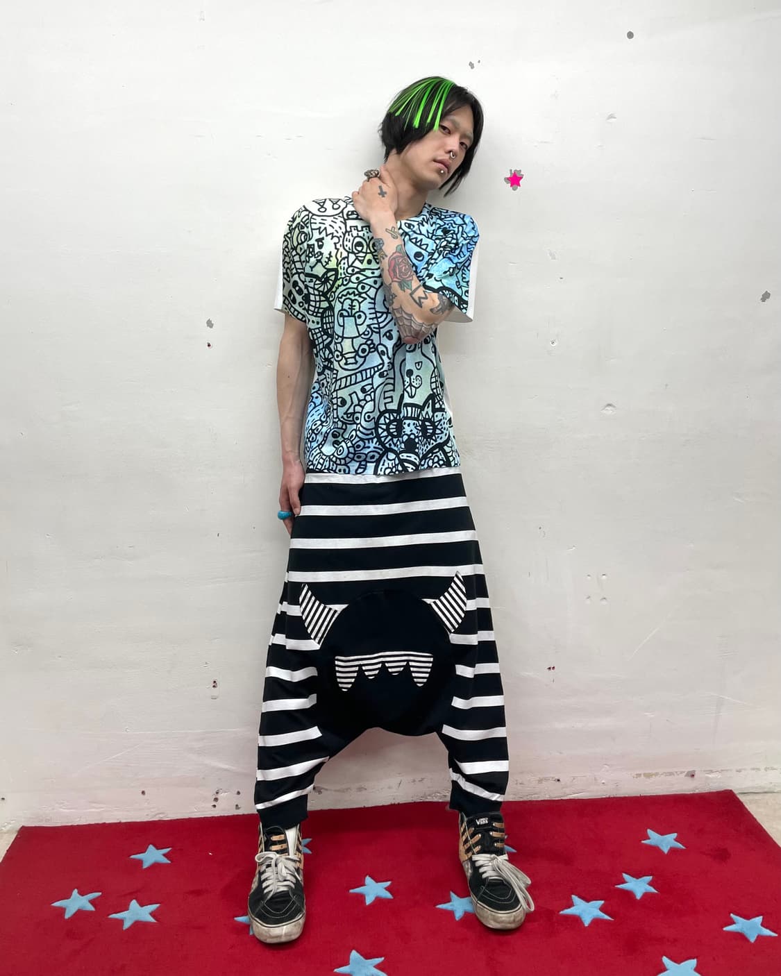 Animal doodle blue t-shirt  상품이미지4