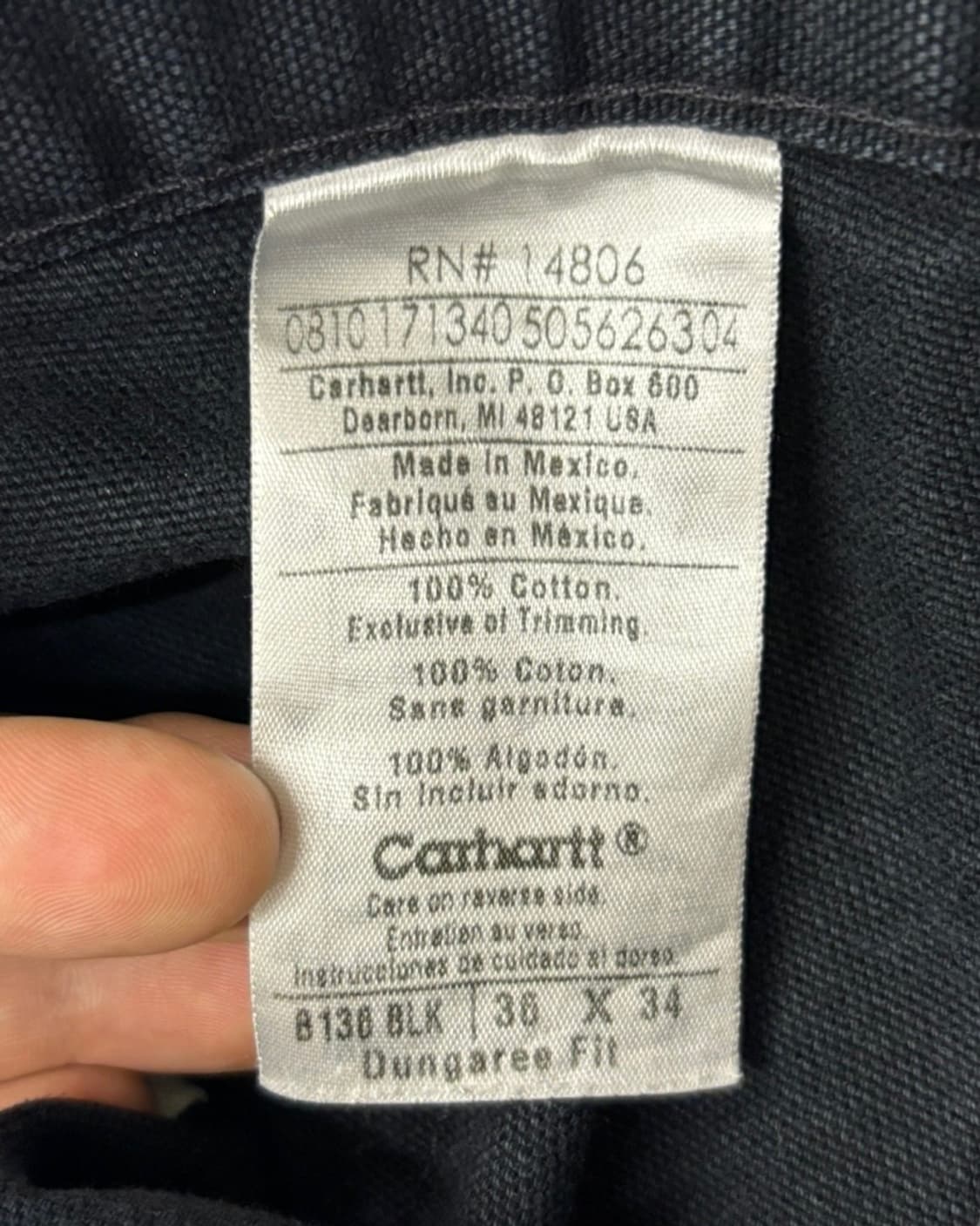 Carhartt 칼하트 블랙 더블니 카펜터 팬츠  상품이미지8