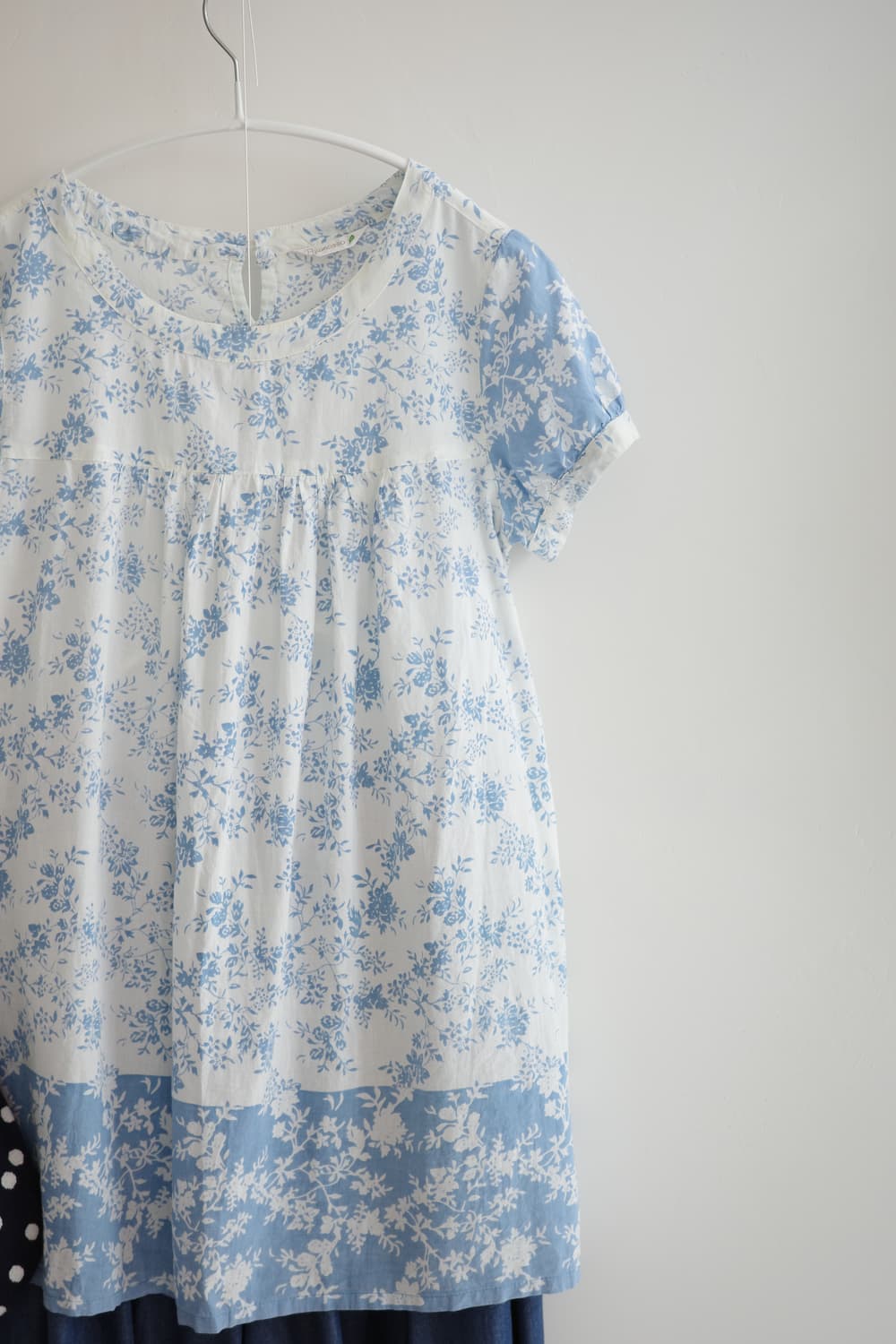 Pyumosso blue&white flower smock dress 상품이미지7