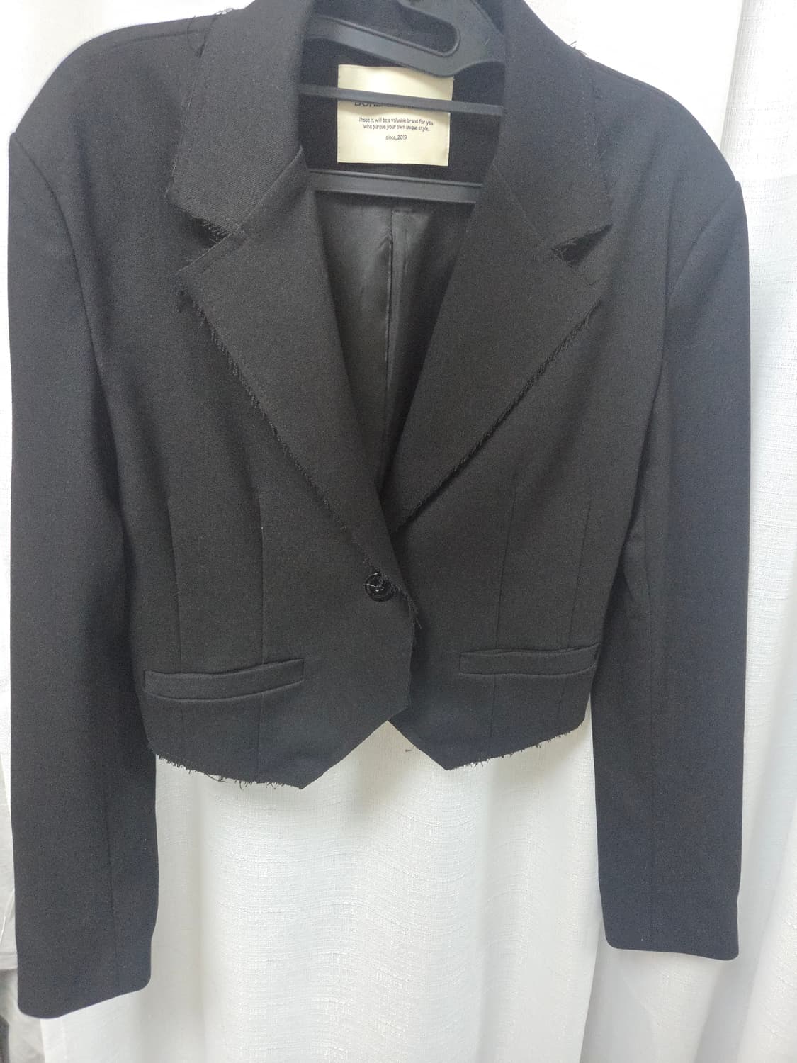 (실사첨부) 보헤미안서울 22fw 컷팅 스펜서 자켓 크롭 상품이미지4