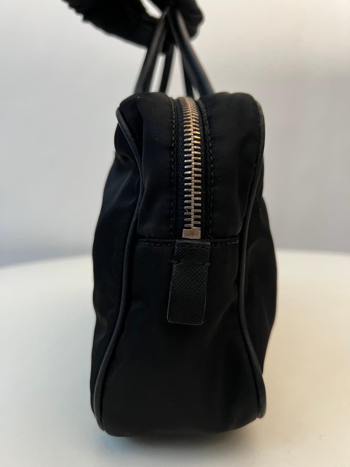 (빈티지) 프라다 블랙 포코노 미니 볼링백 상품이미지3