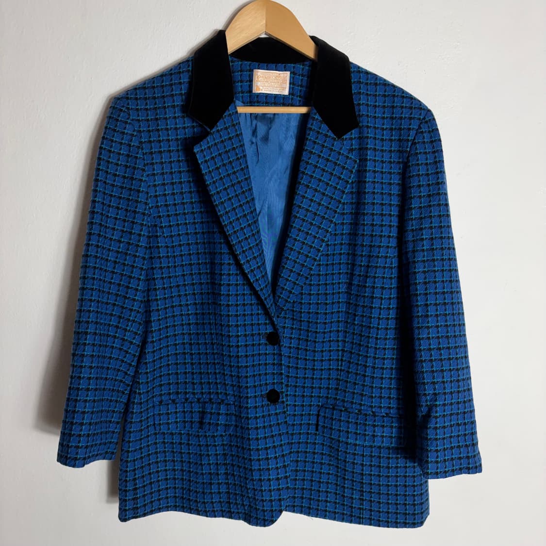 90s 펜들턴 빈티지 블루 하운드투스 체크 울 자켓(Free) 상품이미지1