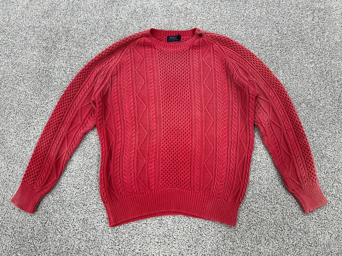 [XL][M] 폴로 랄프로렌 피그먼트 케이블니트 2사이즈 상품이미지2