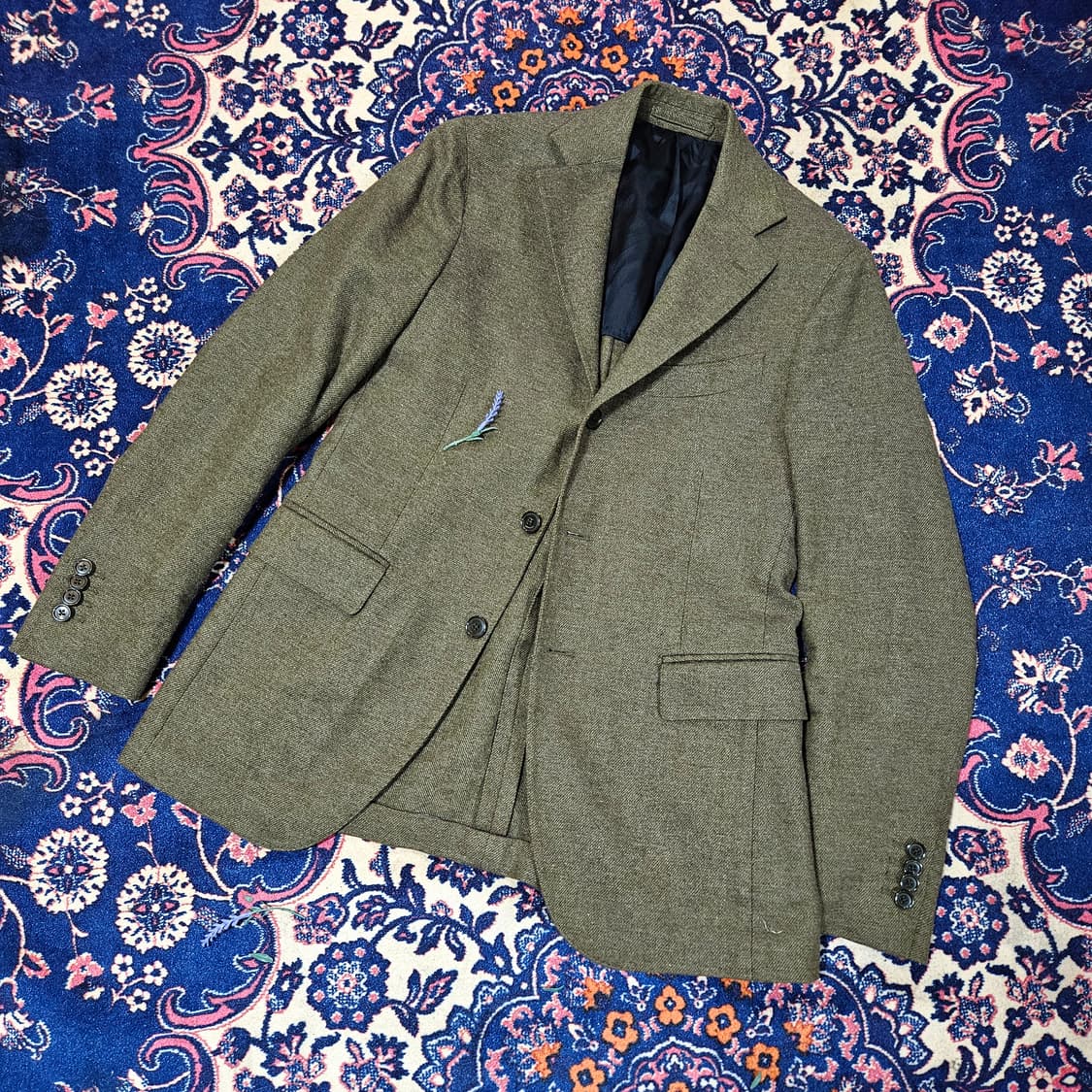 맨온더분 캐시미어 울 혼방 3버튼 헤링본 블레이저 46 상품이미지1