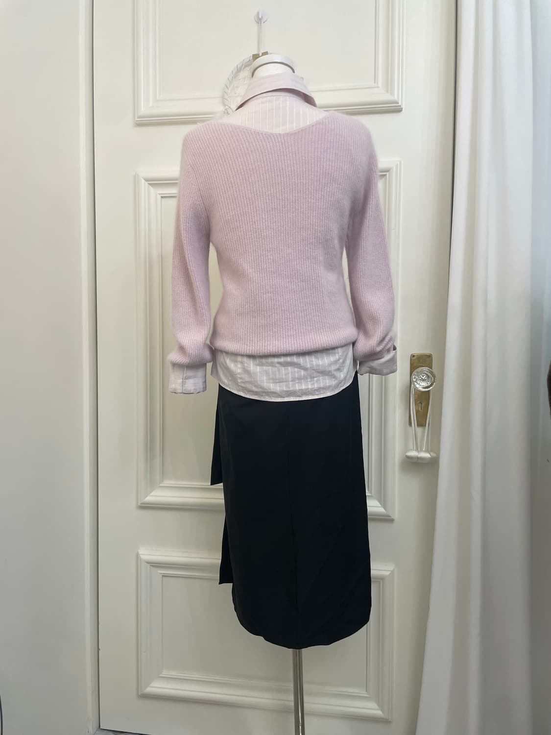pink lavender fox wool sweater&sheer pin 상품이미지4