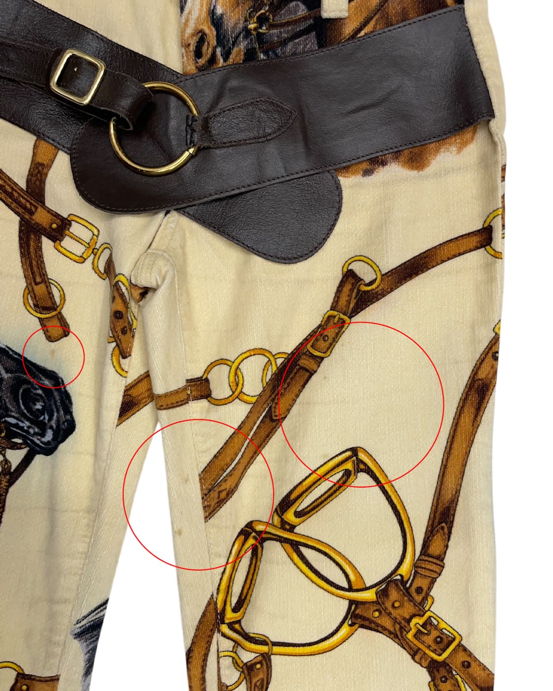 돌체 앤 가바나 레더 벨티드 패턴 부츠컷 팬츠 상품이미지9