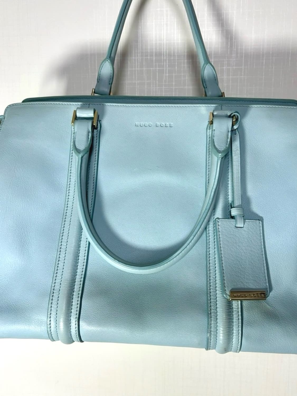 HUGO BOSS skyblue 휴고보스 하늘색 레더 토트백 가죽 가방 상품이미지3