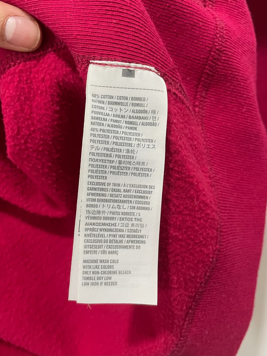 Abercrombie 아베크롬비 딥 핑크 자수로고 슬림핏 후드집업 상품이미지5