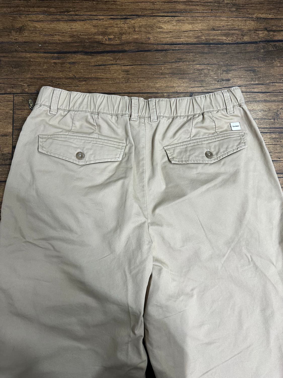커버낫 25SS 베이지 밴딩 벨트 투턱 와이드 치노팬츠 32 상품이미지5