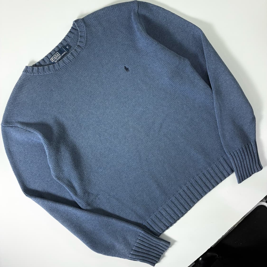 Polo  폴로 랄프로렌 자수 코튼 소라 크루넥 니트   상품이미지1