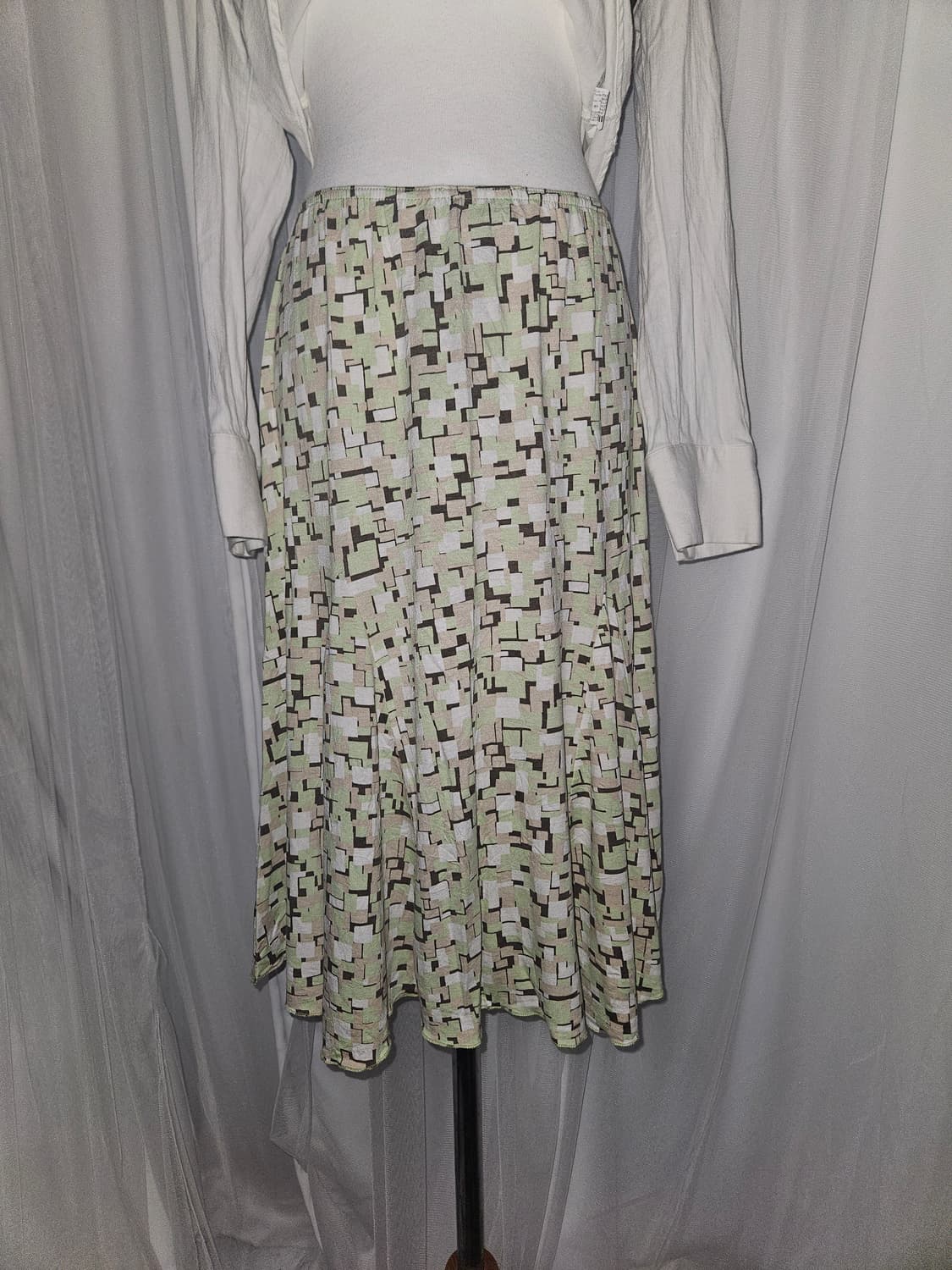 pourquoi 빈티지 레몬그린 패턴 스커트 상품이미지2