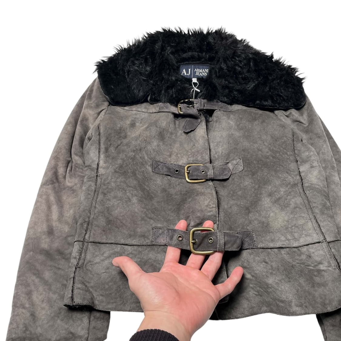 Armani jeans 페이크 레더 퍼 자켓 (italy made) 상품이미지4