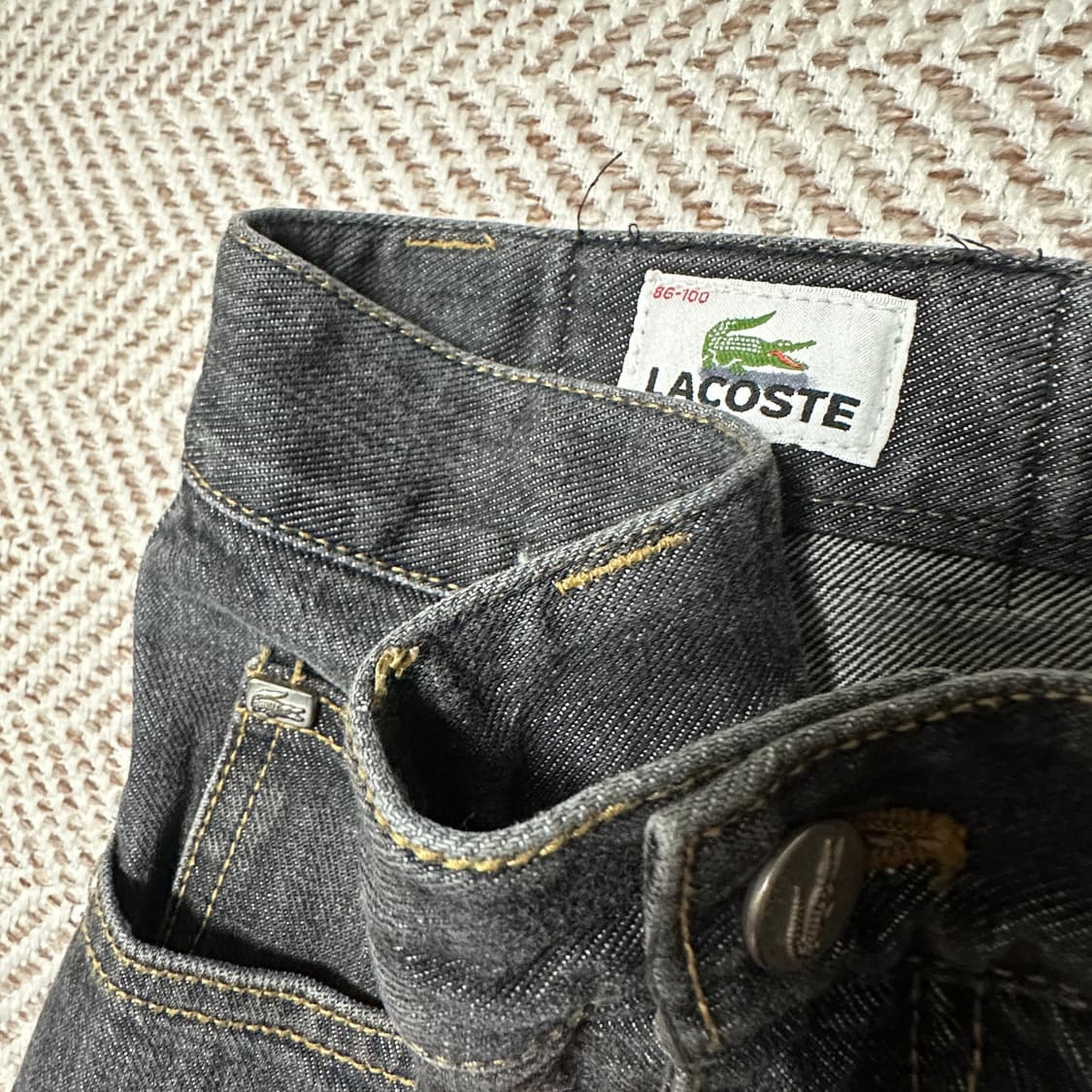LACOSTE vintage denim black wide pants 상품이미지4