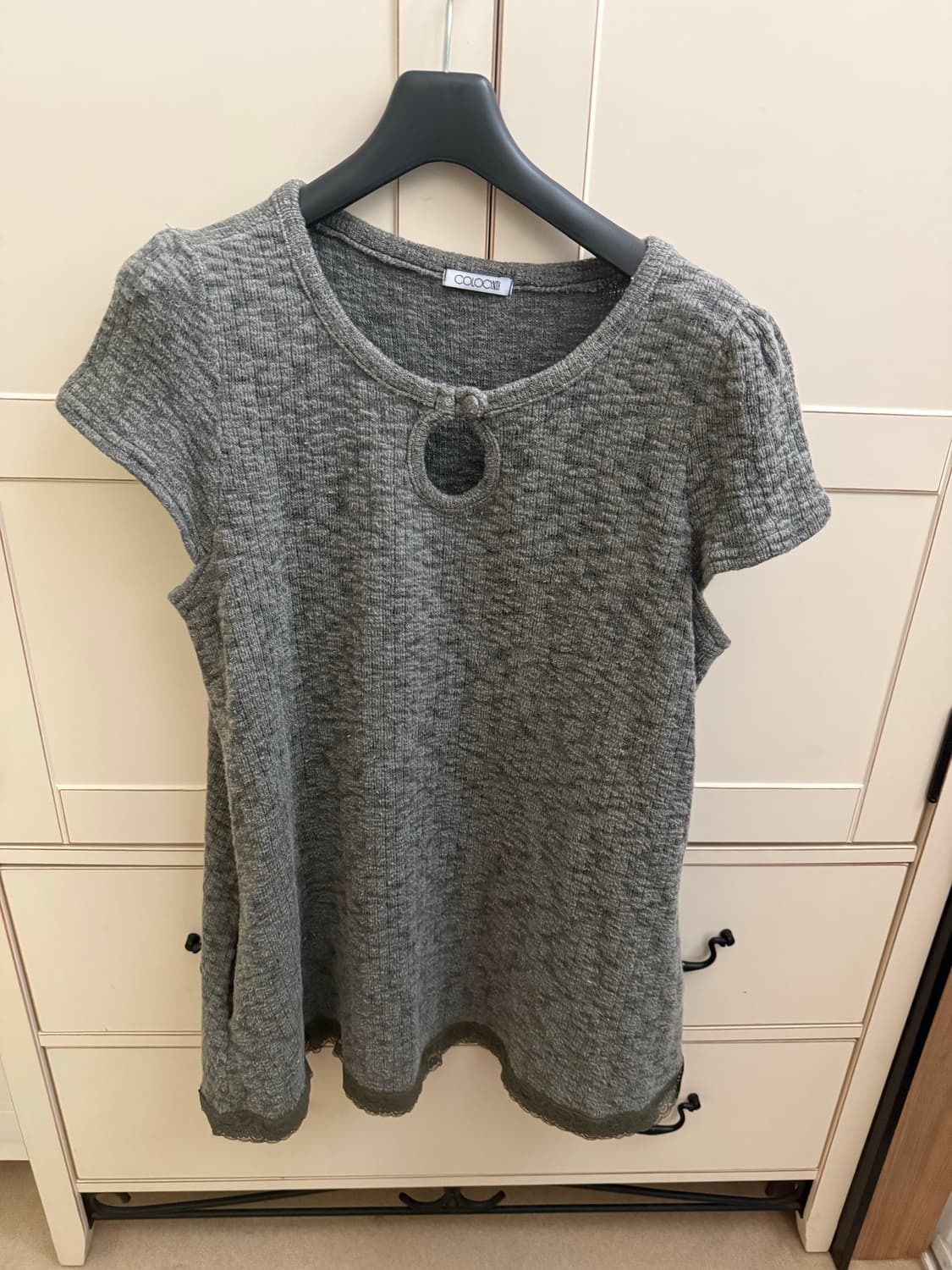 콜로신스 Weird Drop Top Dress Khaki Charcoal 상품이미지2