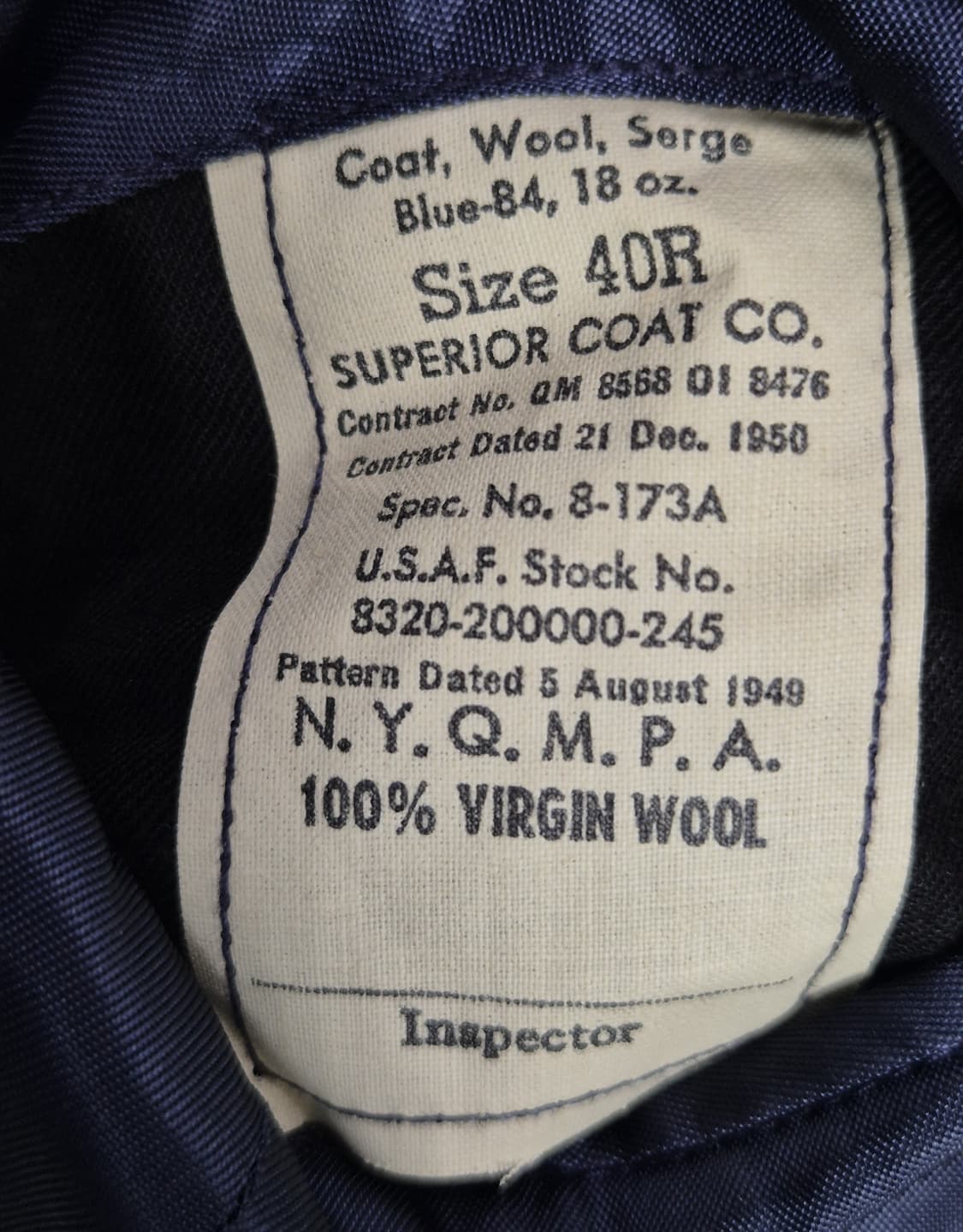 미공군 구형 50년대 대위 정복 전투복 상의 자켓 (L) 상품이미지10