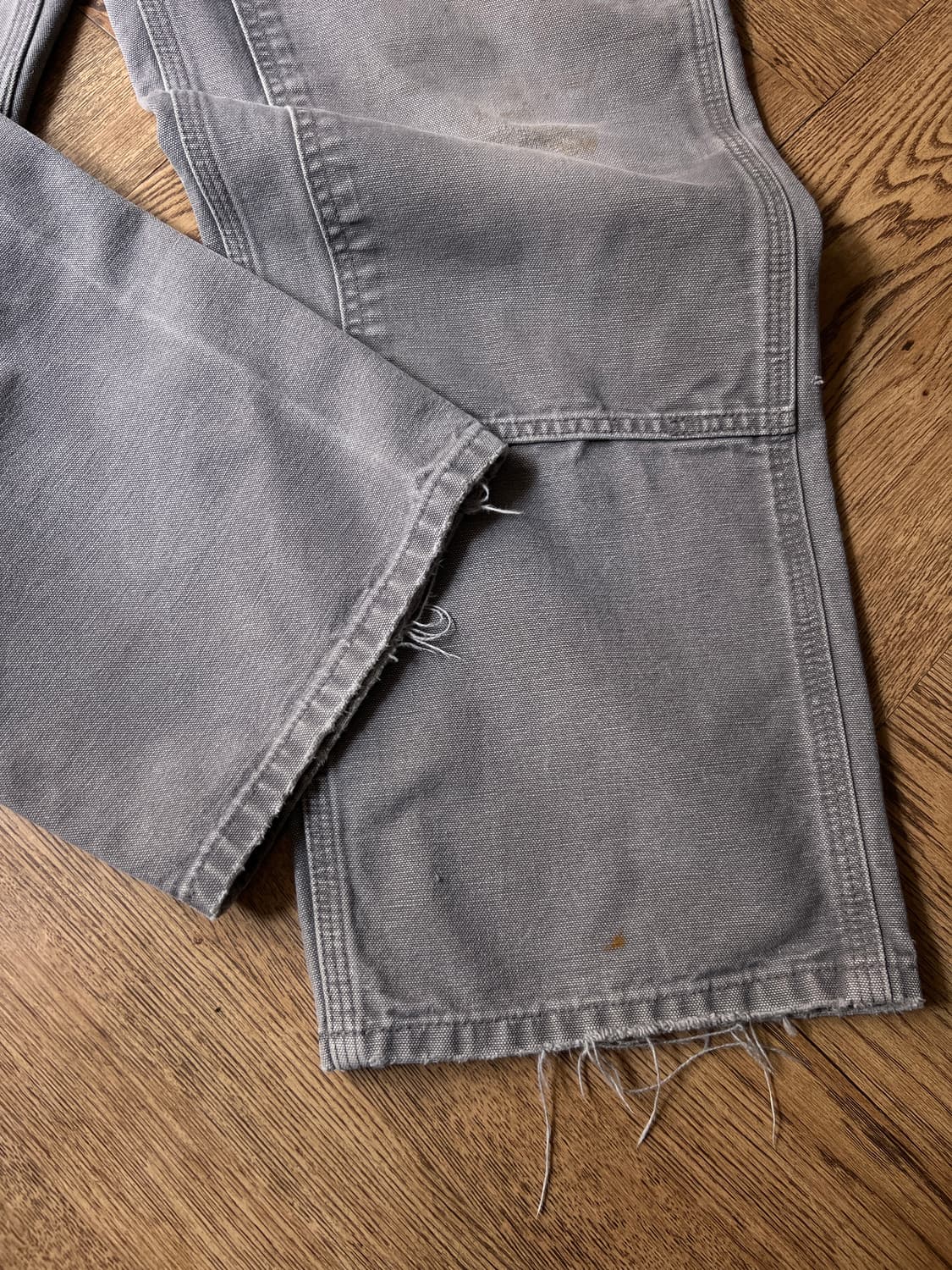 [34]칼하트 USA 빈티지 페이딩 차콜그레이 더블니 워크 팬츠 상품이미지6