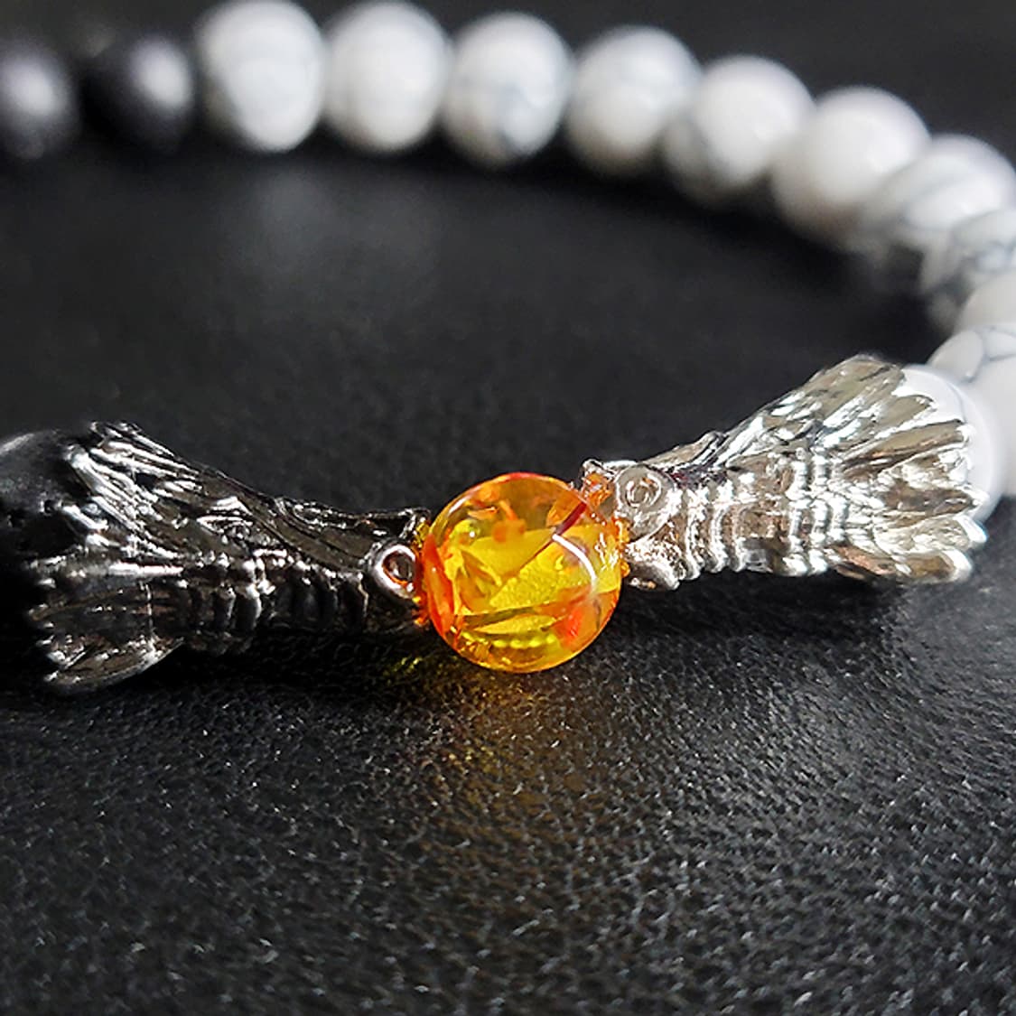 Coreguard 바솔트 히울라이트 8mm 남자 빈티지 용 원석 팔찌 상품이미지3