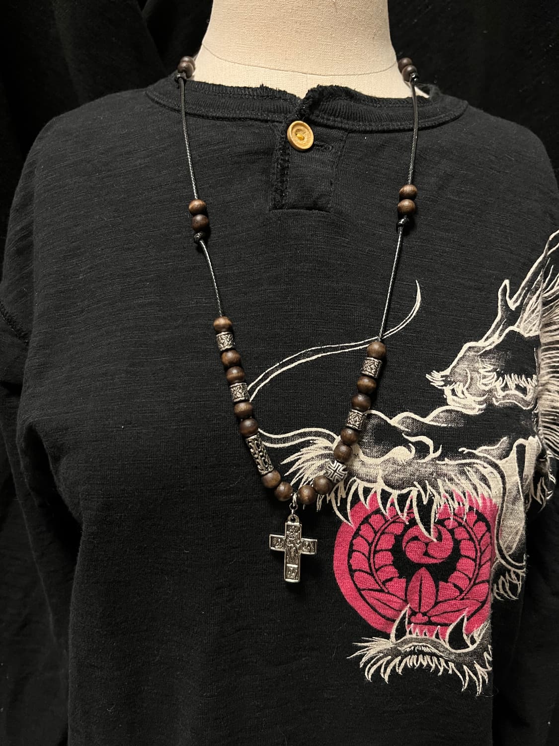 오리엔탈 묵주 가죽끈 목걸이 상품이미지3