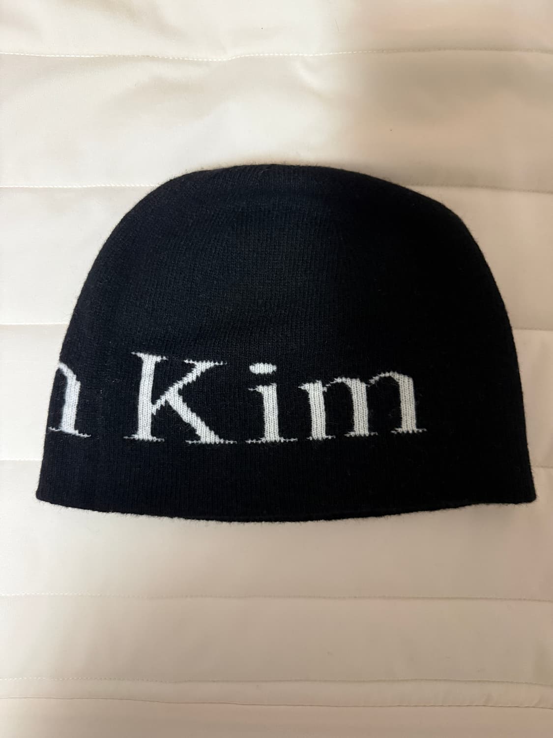 마뗑킴 로고 자카드 숏 비니 블랙 상품이미지2