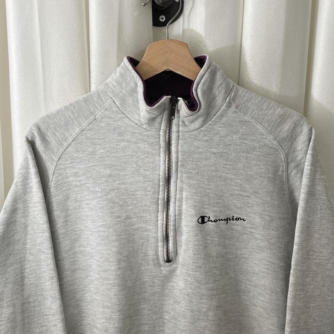 챔피온 그레이 반집업 맨투맨 상품이미지2