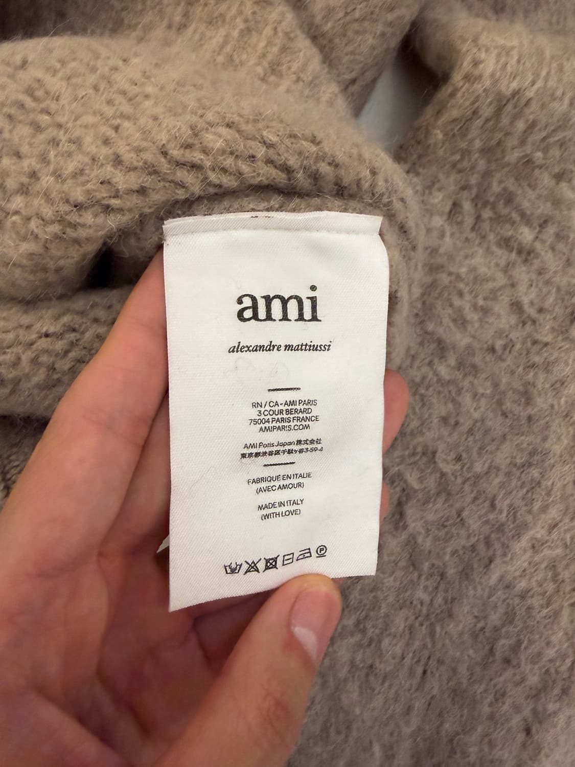 22FW 아미 브러쉬드 알파카 울 니트 베이지 상품이미지6