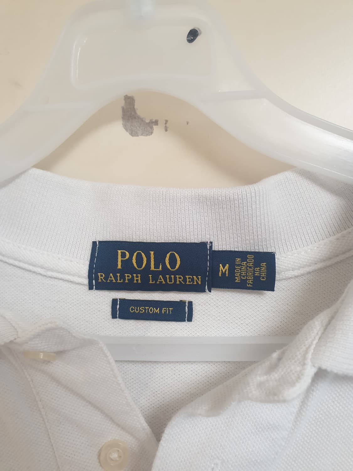 폴로 랄프로렌 화이트 커스텀핏 카라티 M 상품이미지4
