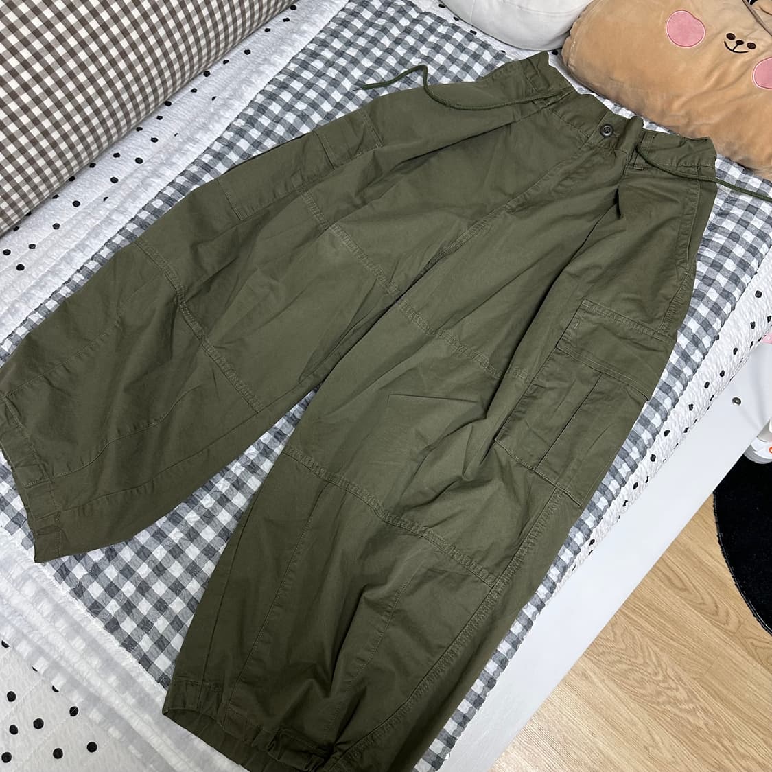 블렘토 벌룬 카고 면팬츠 카키 M 아메카지룩 상품이미지8