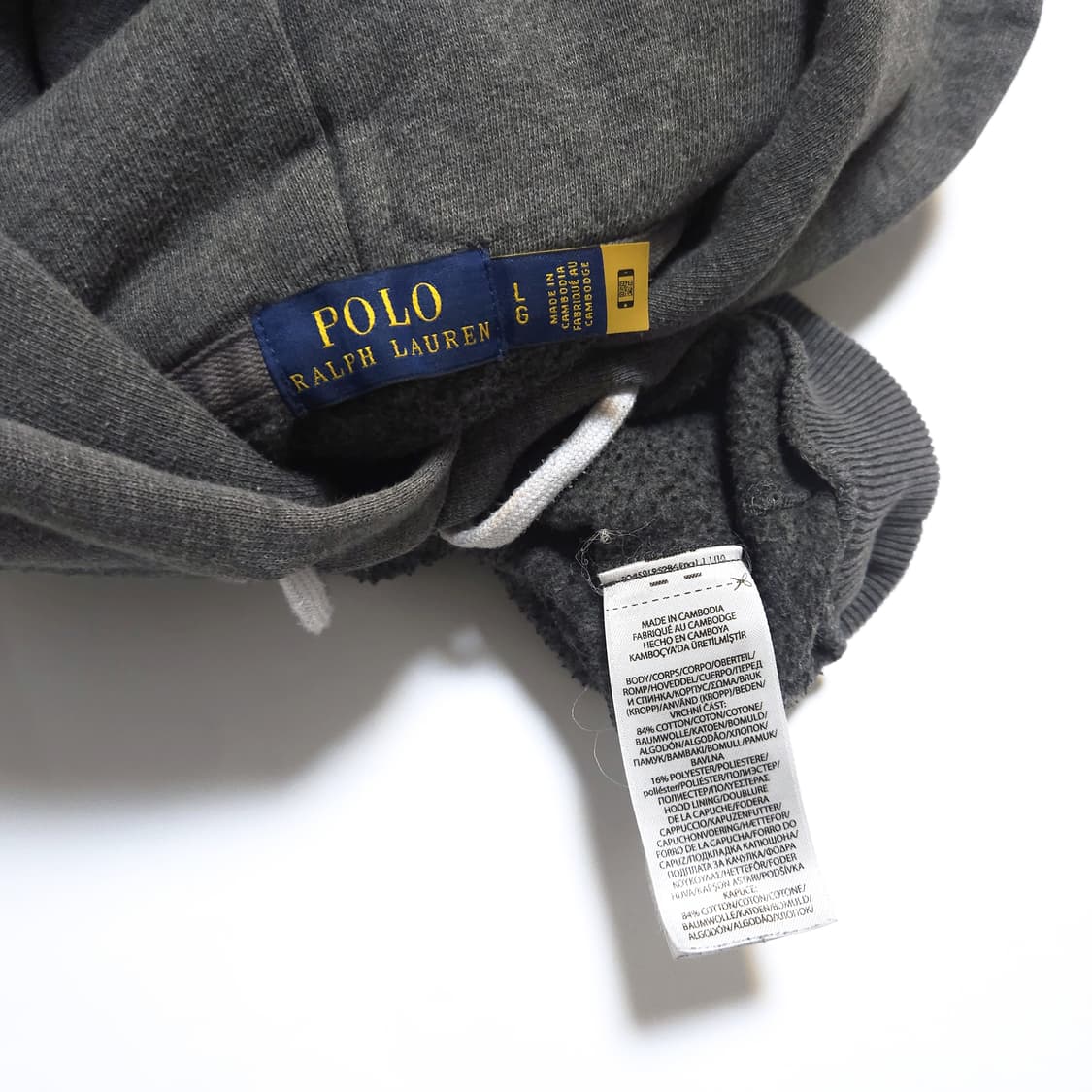 폴로 랄프로렌 우먼 신형 QR 후드 티셔츠 그레이 상품이미지6