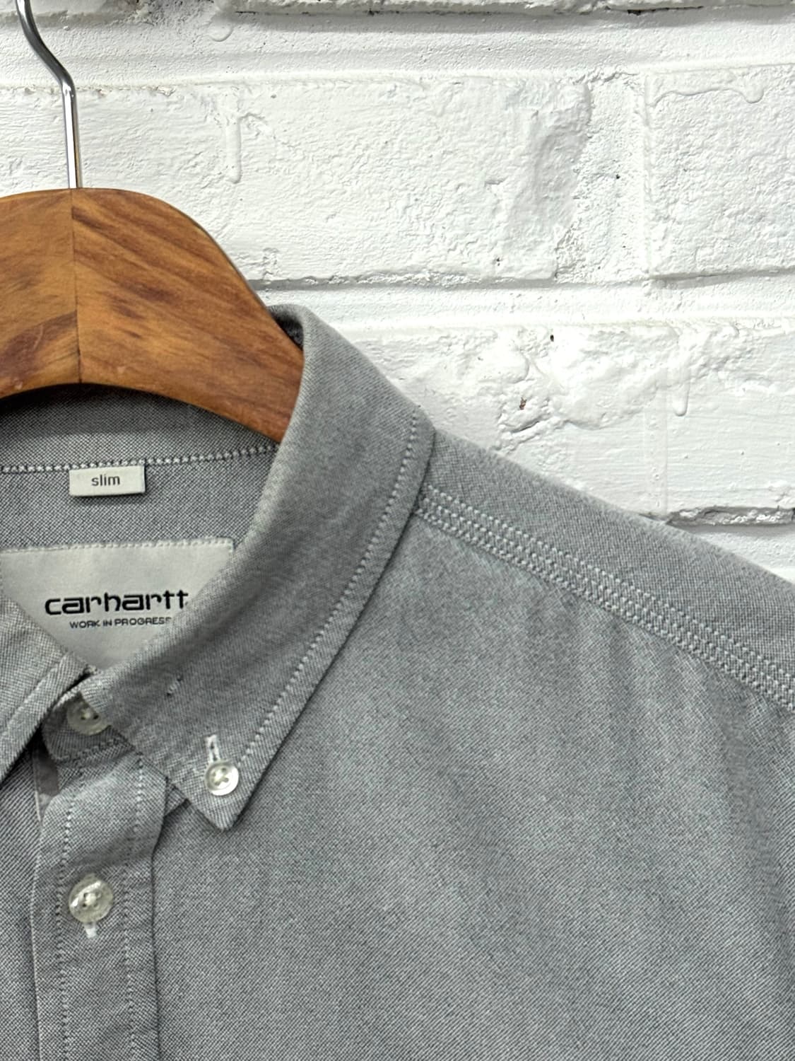 칼하트 그레이 카모 슬림핏 셔츠 상품이미지4