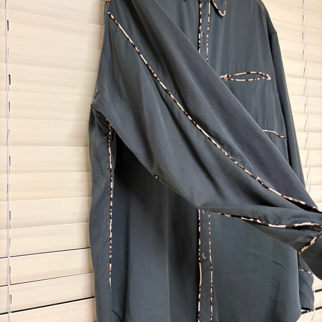 와코마리아 23fw 레오파드 웨스턴 셔츠 펄스냅 버튼 그린 L 상품이미지5