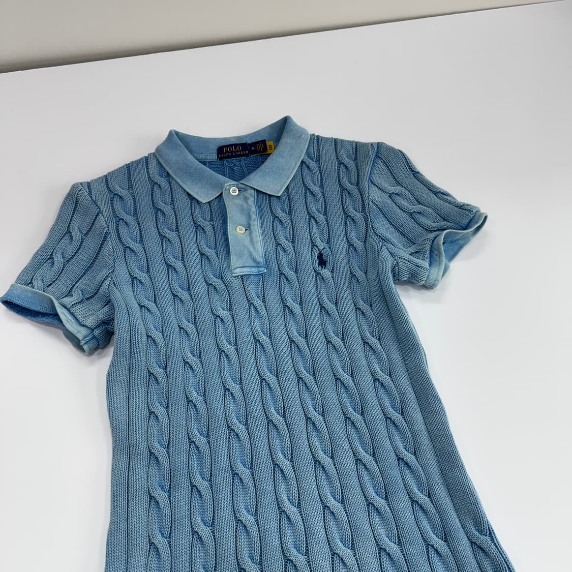 Polo 폴로 네이비 포니 블루 케이블 니트 카라 원피스 상품이미지4