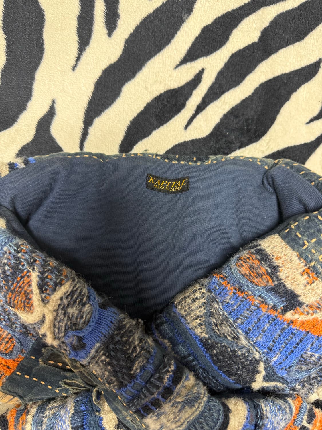 [os] 캐피탈 보로 고디 니트 케사 머플러 인디고  상품이미지2