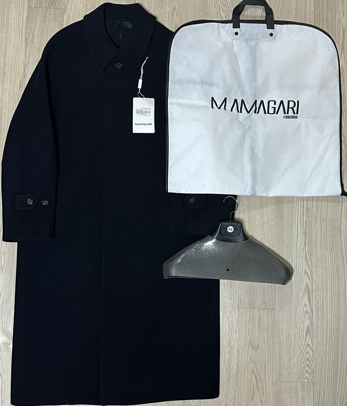 거의 새상품) 마마가리 24FW 수티앵(발마칸) 코트 다크네이비 48 상품이미지1