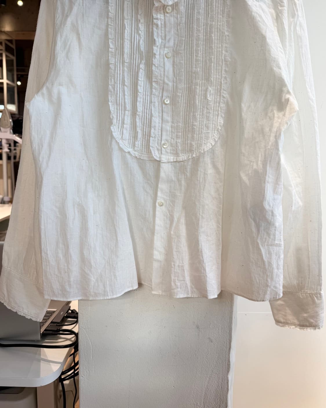 45rpm 화이트 레이스 프릴 셔츠  상품이미지6