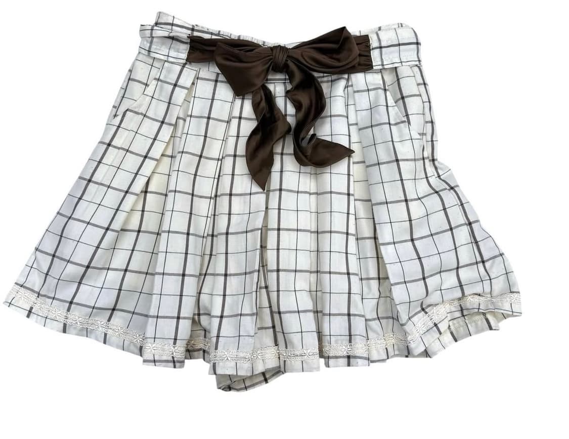 빈티지 엑시즈팜 리본 체크 스커트 팝니당 상품이미지1