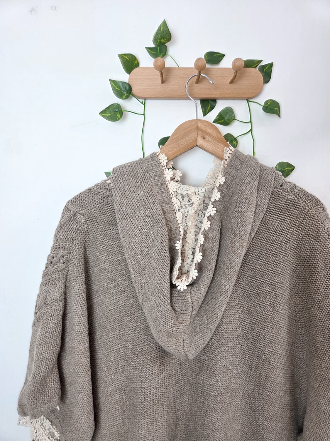 earth music 레이스 리버시블 케이프 가디건 상품이미지5