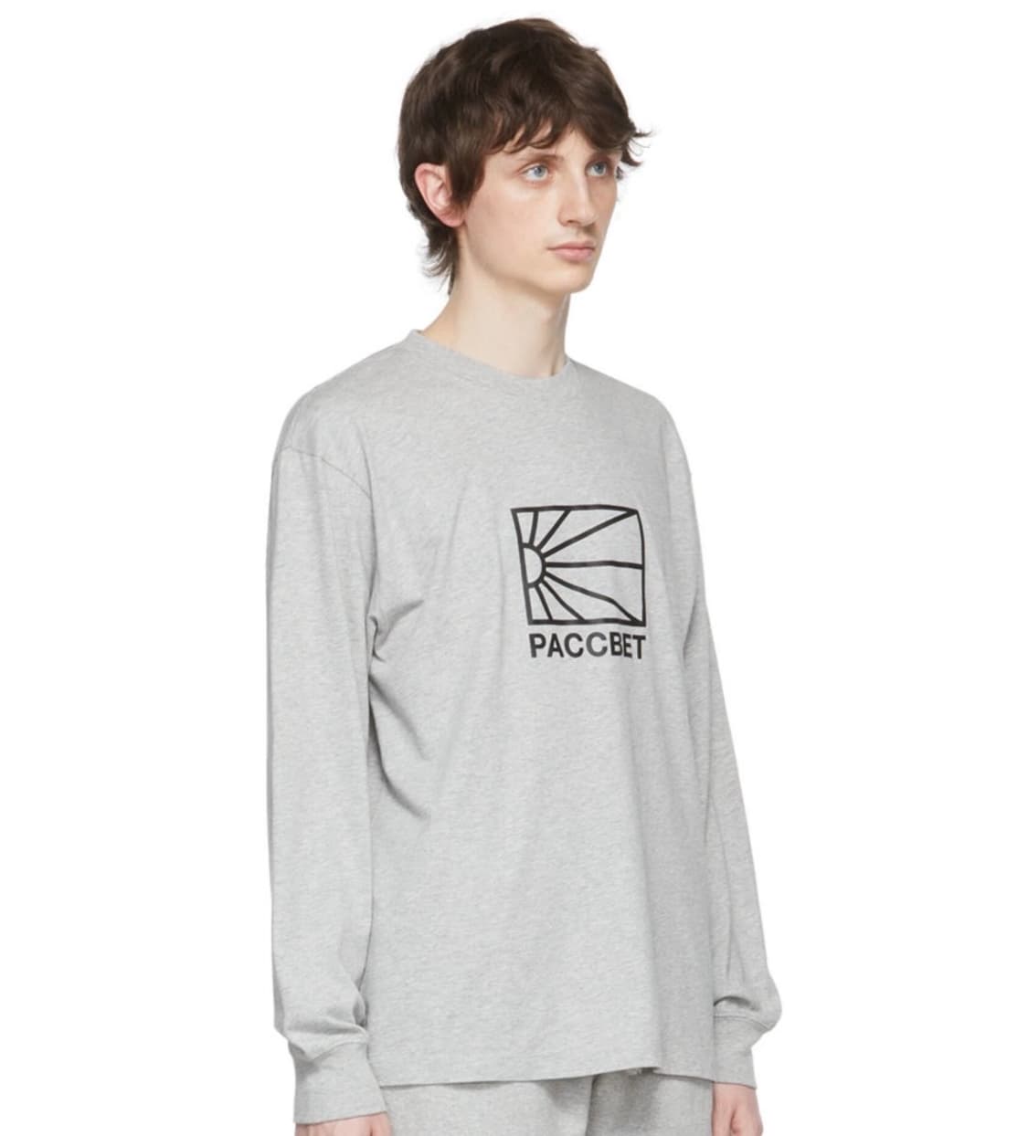 라스벳 PACCBET 베이직 로고 롱슬리브 티셔츠 그레이 S 상품이미지2